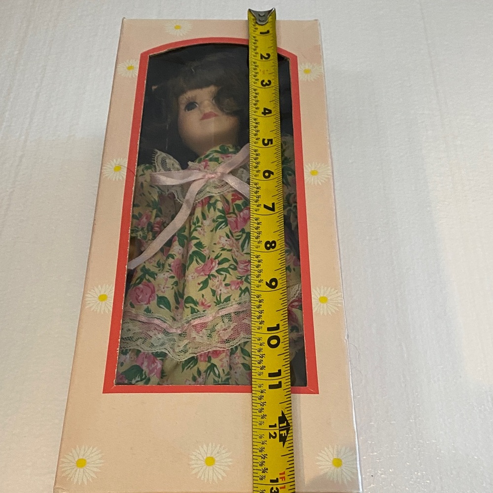 Floral Dress Porcelain Doll in Box - Picture 3 of 10